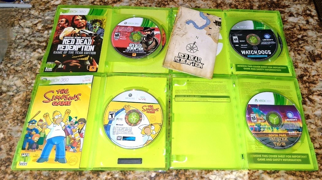 XBOX 360 ARCADE W/ 20GB HD AND 29 GAMES, 2 CONTROLLERS- EXCELLENT QUALITY