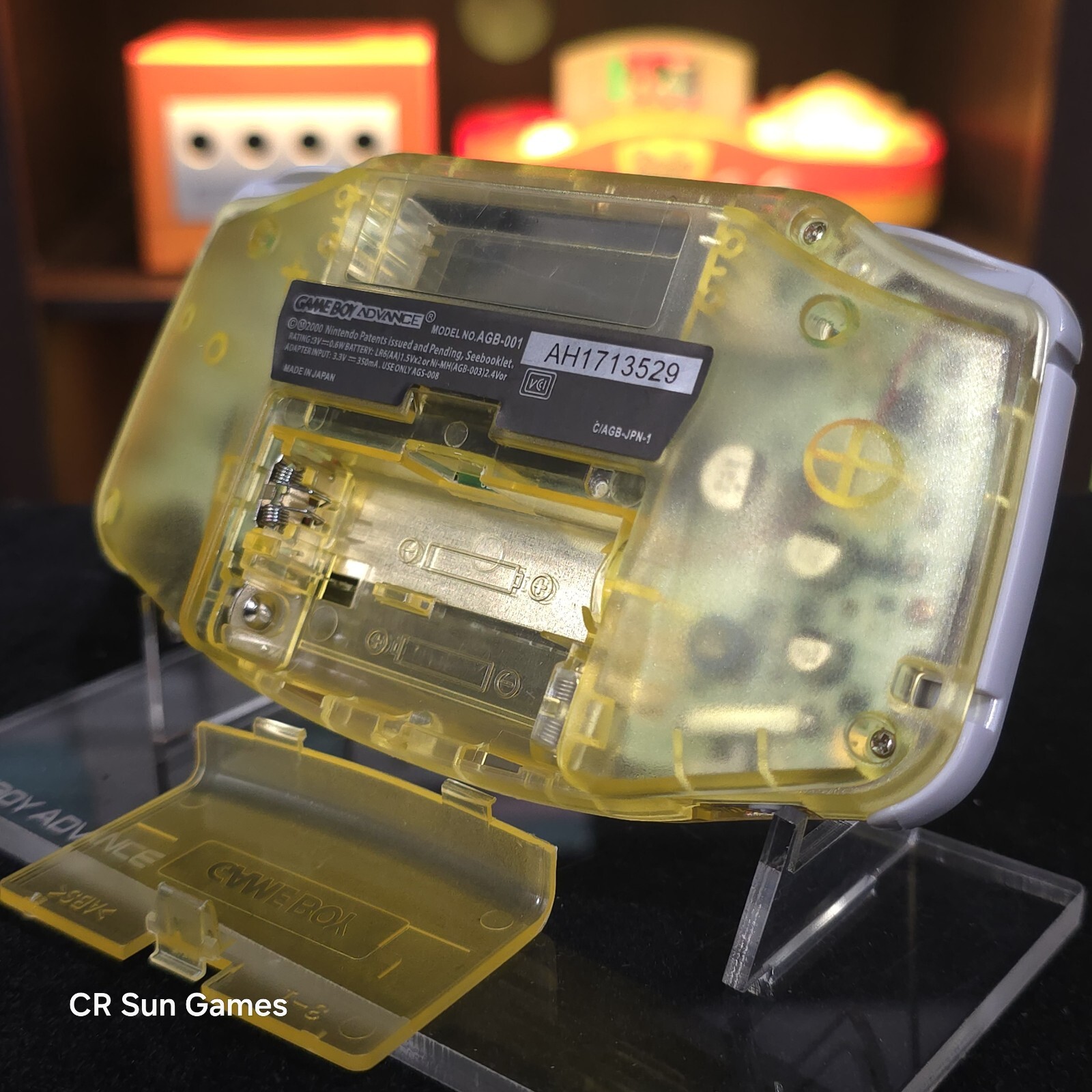 Clear Yellow Game Boy Advance GBA Console with iPS V5 Backlight Backlit LCD MOD
