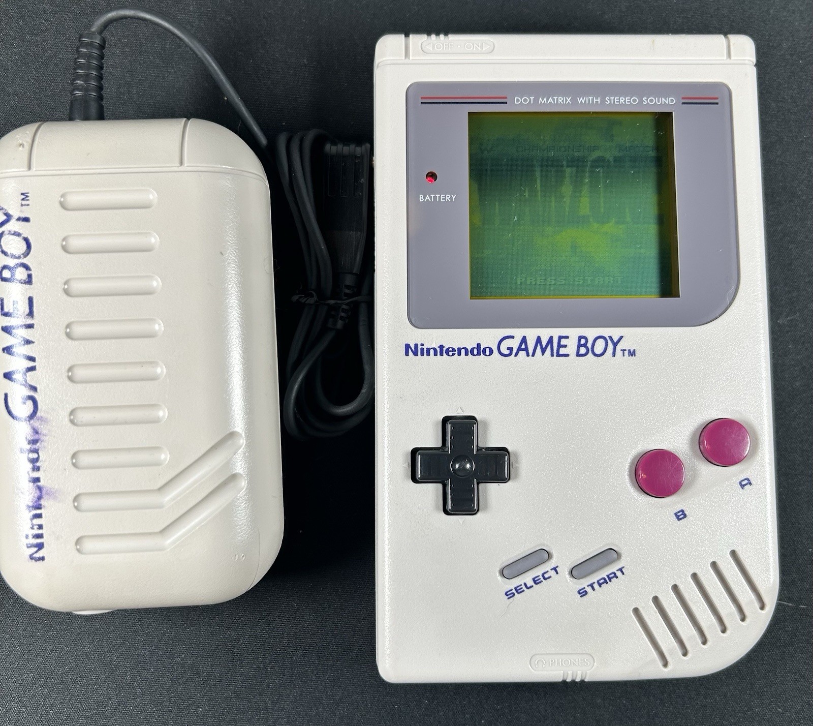 Nintendo Game Boy DMG-01 Gray Handheld Console – 2 Games, Power Pack, Light