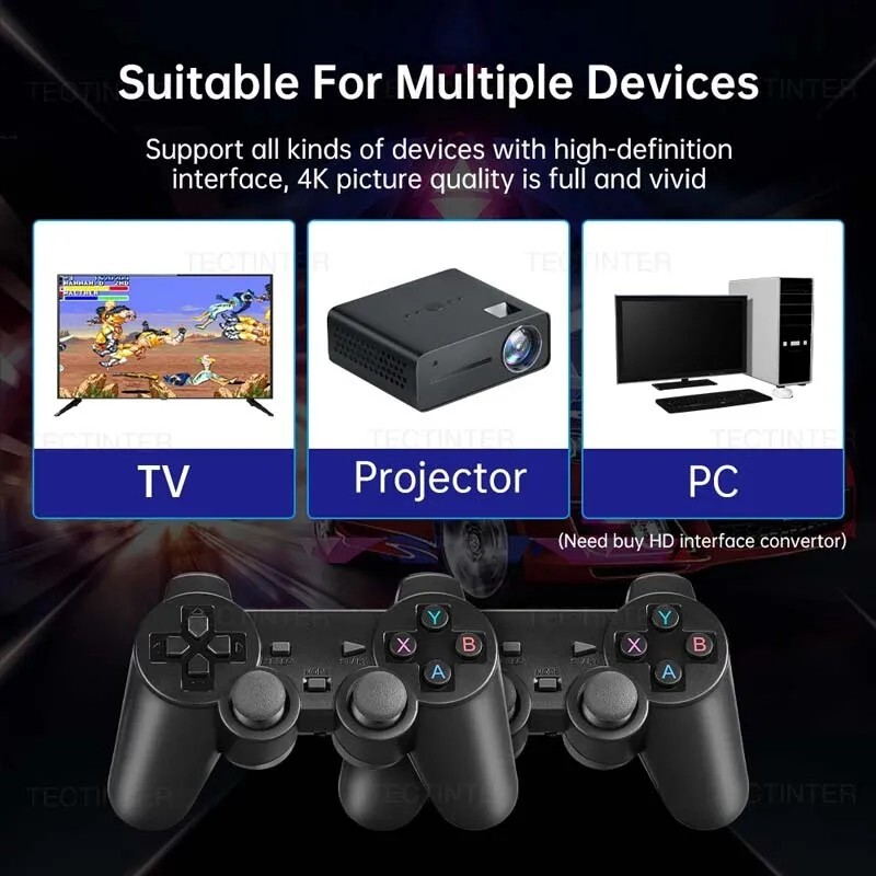 4K HD 32GB/64GB Retro Game Console 20000 Games Wireless Controller HDMI PlugPlay