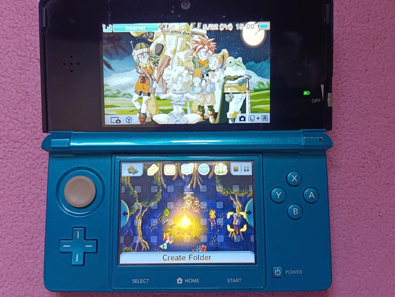 Nintendo 3DS Aqua Blue US Version Working Region Free + 4GB Memory Card+Case