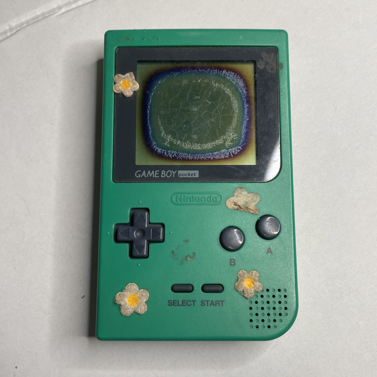 Nintendo GameBoy Pocket Console MGB-001 Green For Parts Or Repair
