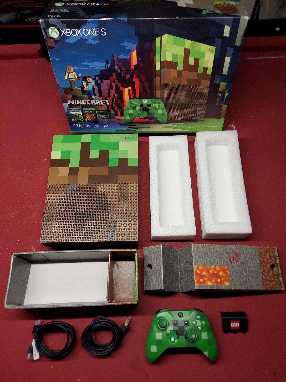Xbox One S Minecraft Console Creeper Controller Box Inserts Foam Tested Works