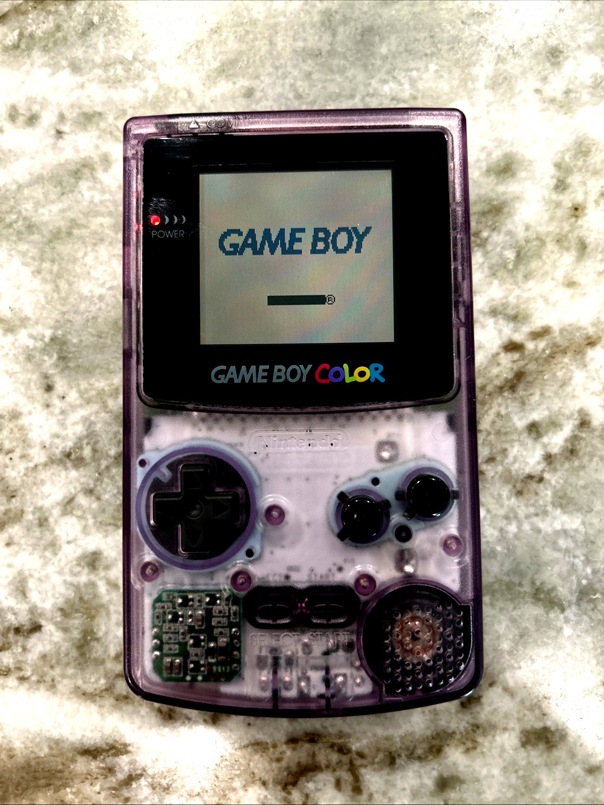 GameBoy Color Clear Atomic Purple Console Nintendo With 10 Games