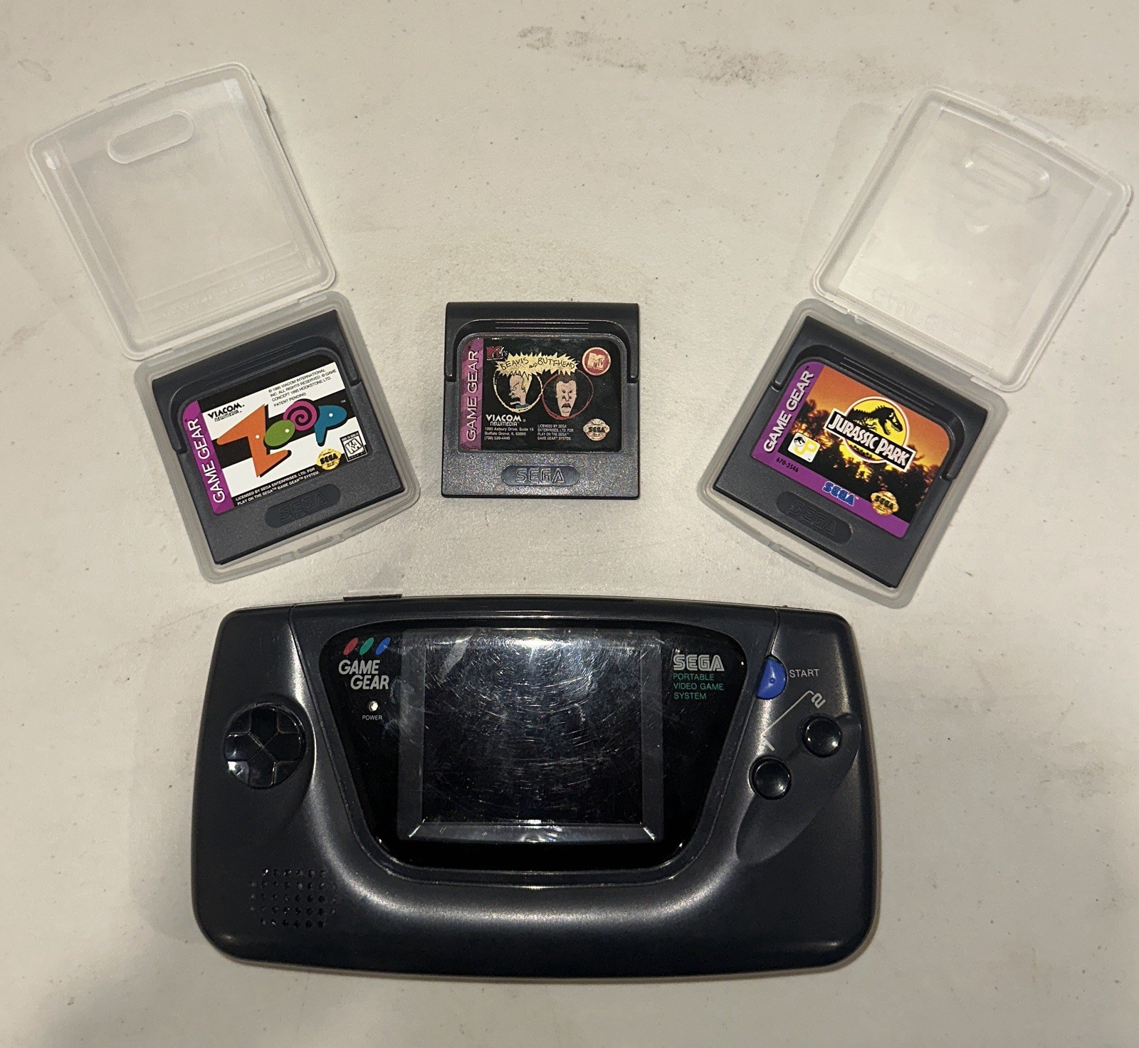 Vintage SEGA GAMEGEAR W/ 3 Games Handheld Console BLACK – For Parts/Repair Only