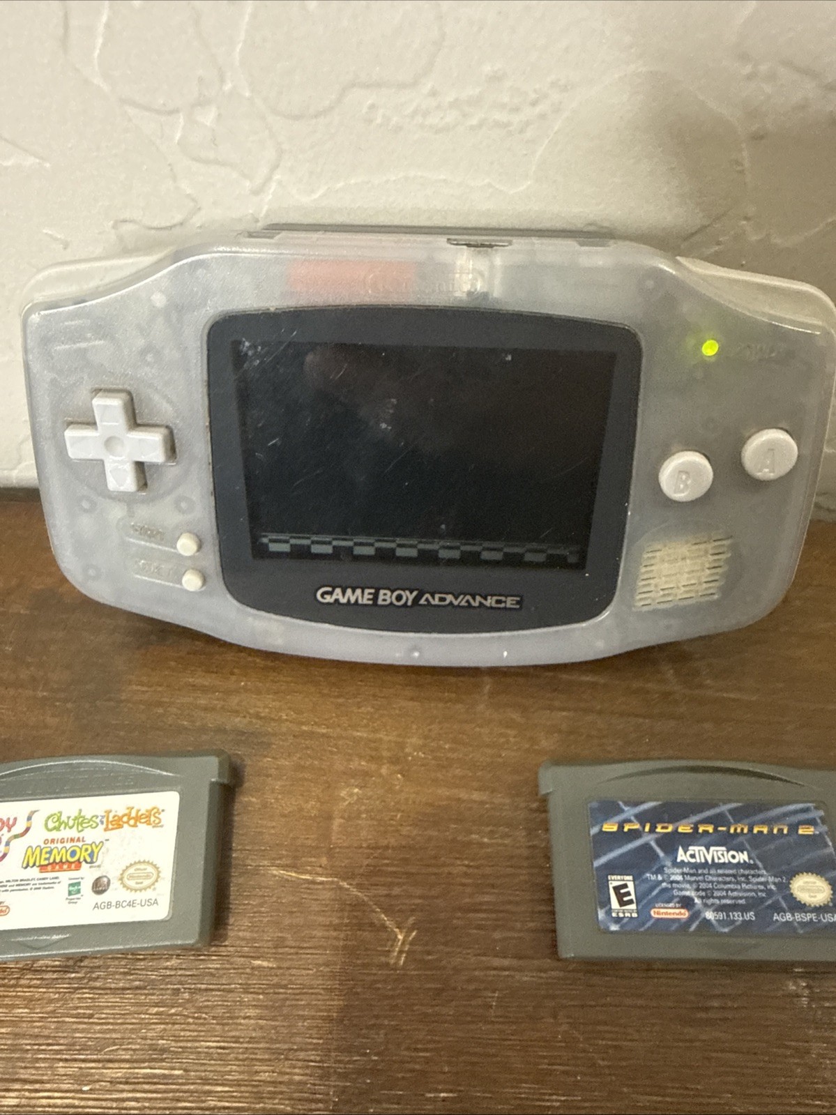 Nintendo Gameboy Advance Clear Glacier with 3 Games – Tested