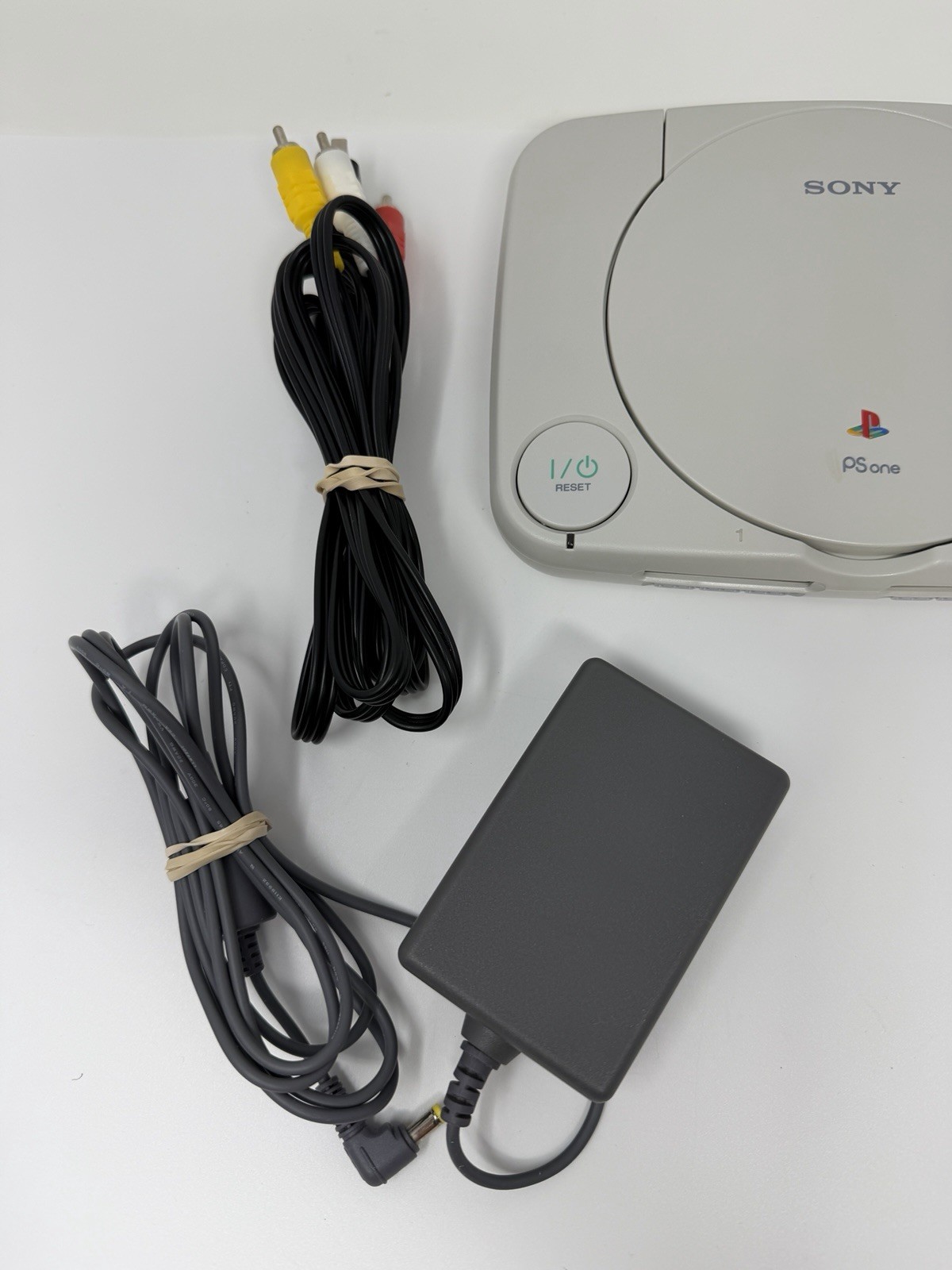Sony PSOne Slim White Console PS1 (SCPH-101) w OE Controller, OE Cords – Tested!