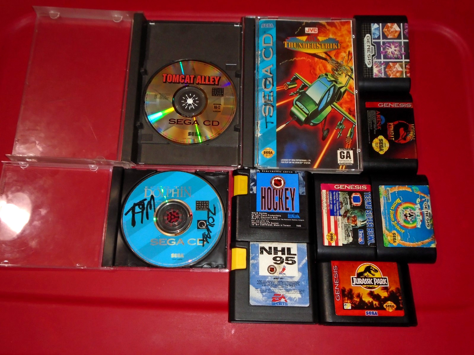 Sega CD Model 2 (MK-4102A) Genesis Model 1 (1601) 2AC 2Controllers 10Games AV RF
