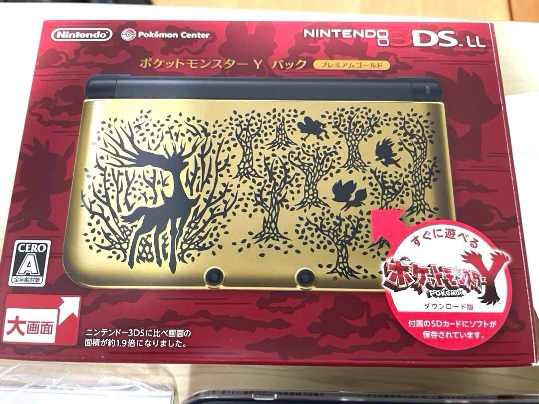 Nintendo 3Ds LL Pokemon Y Pack Premium Gold Center Edition