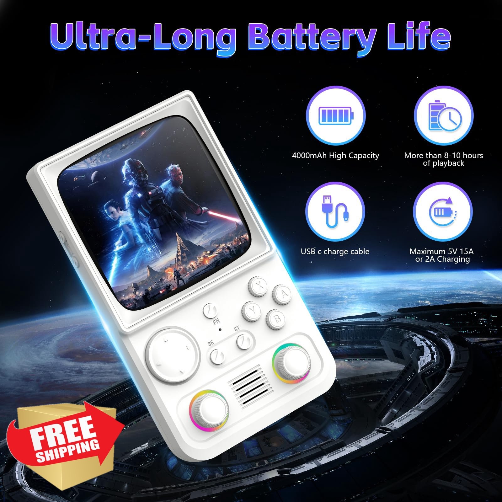 WDYQJE R36TMAX 64G Pearl White Game Console