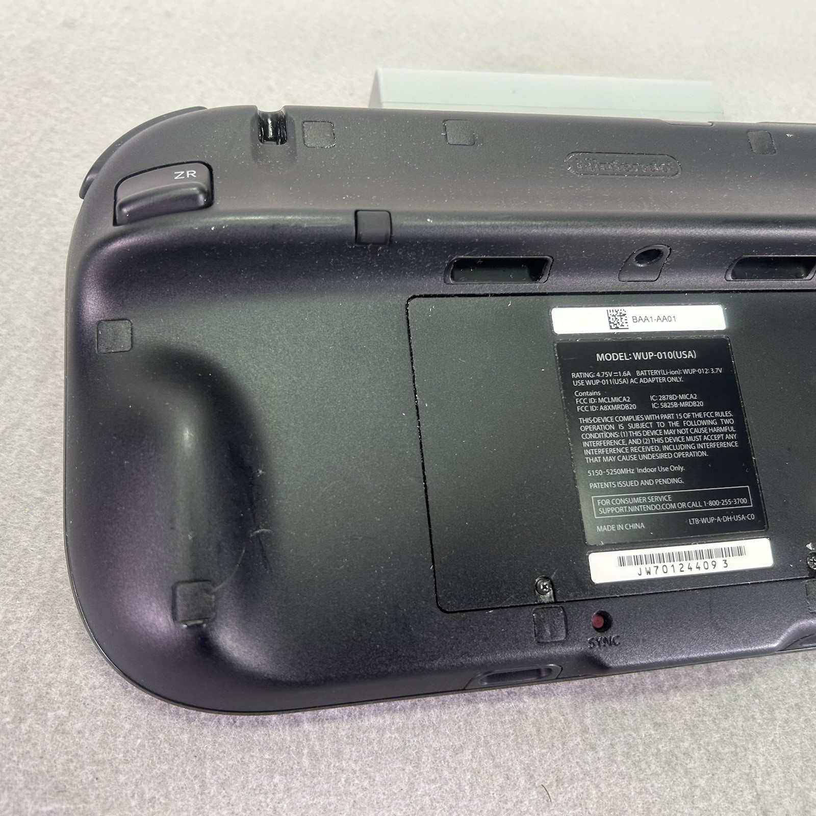 Nintendo Wii U GamePad Controller WUP-010 (USA) Black W Charger Tested Works