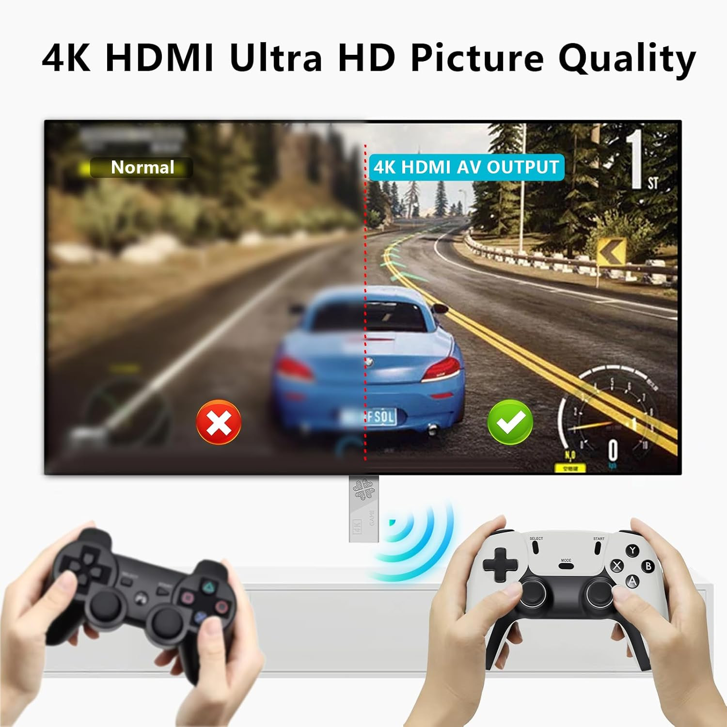 2026 Upgraded Wireless Retro Gaming Console Stick 4K HDMI, Retro Video Game Cons