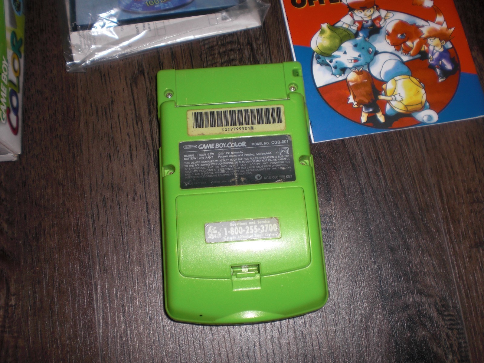 Nintendo Game Boy Color Console System Kiwi Green COMPLETE CIB Box Insert Manual