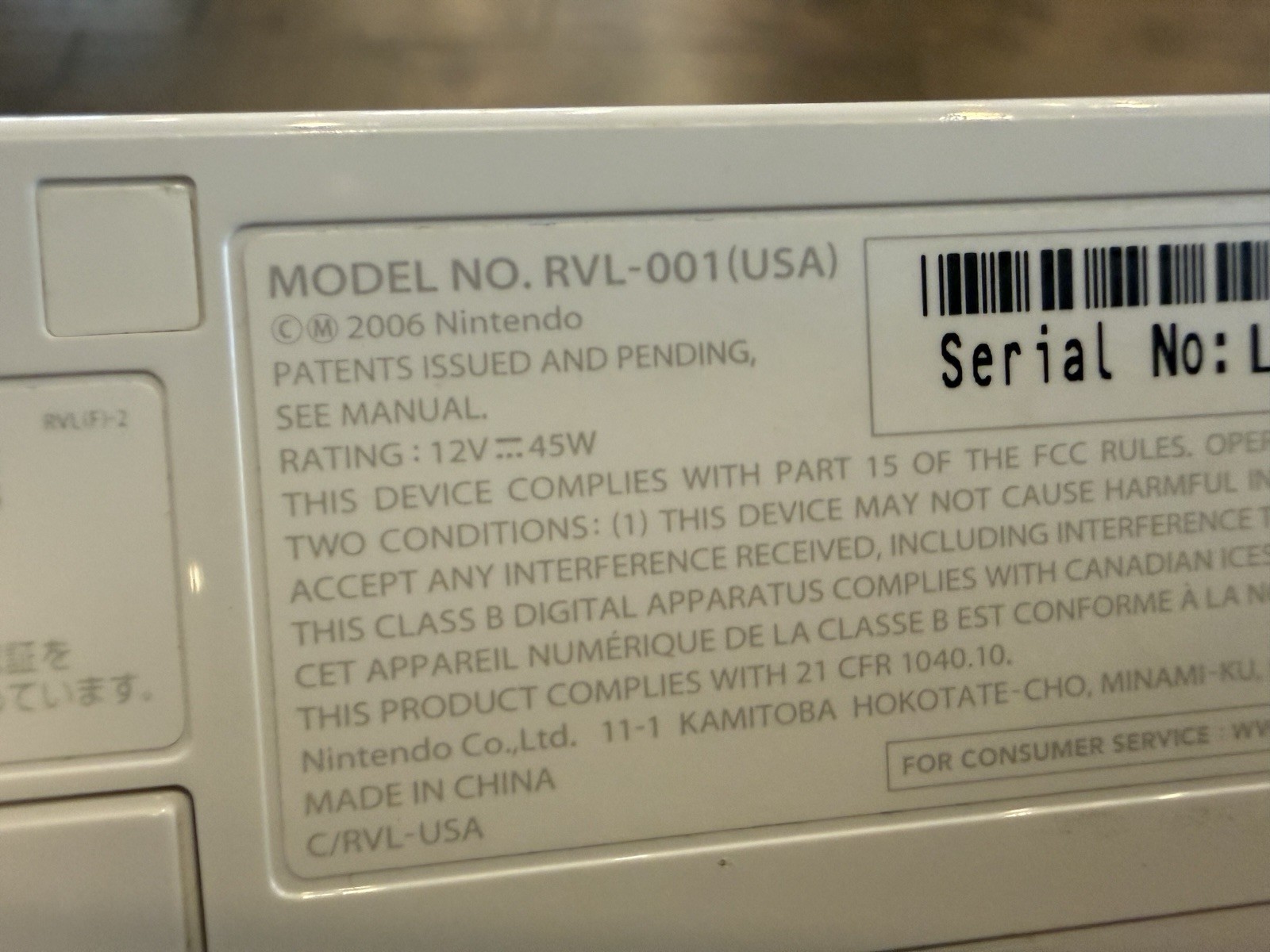 Nintendo Wii White RVL-001 Console Only Tested Works