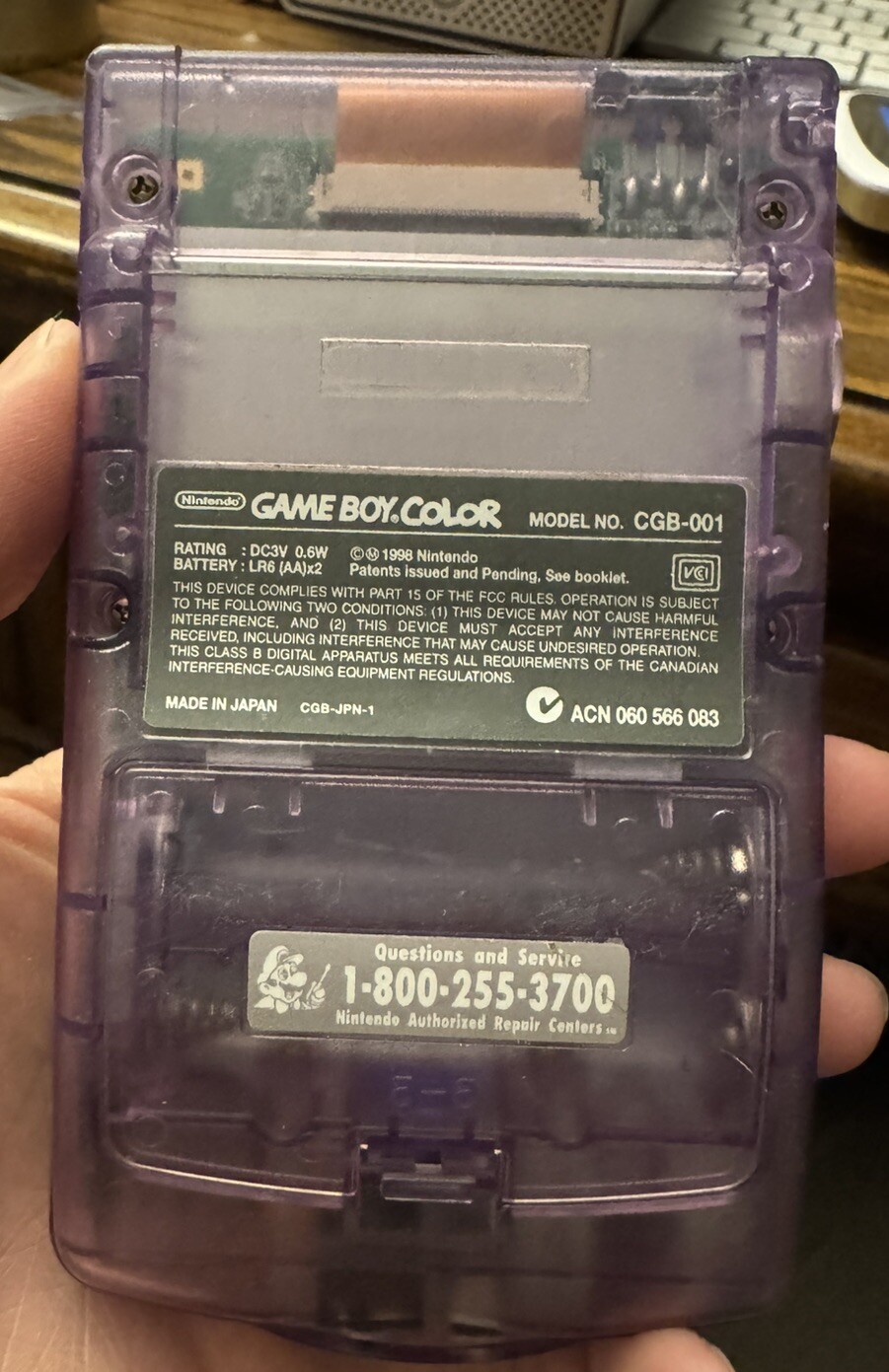 Nintendo Game Boy Color Clear Purple Preowned- Does Not Include Game Or AA’s