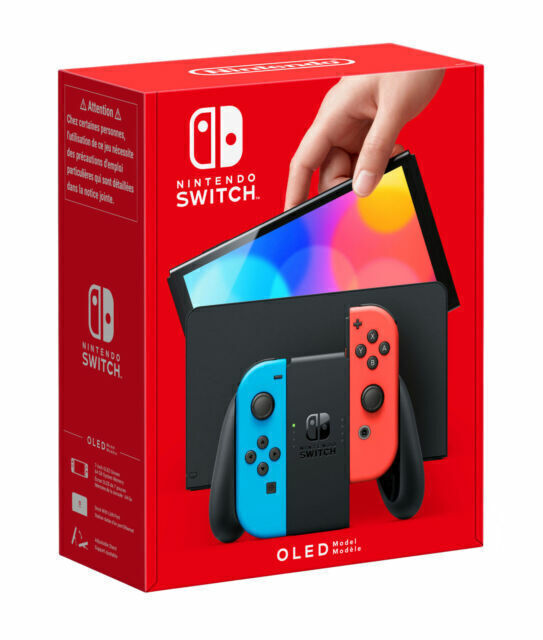 Nintendo Switch OLED Model HEG-001 Handheld Console – 64GB – Black/Neon…