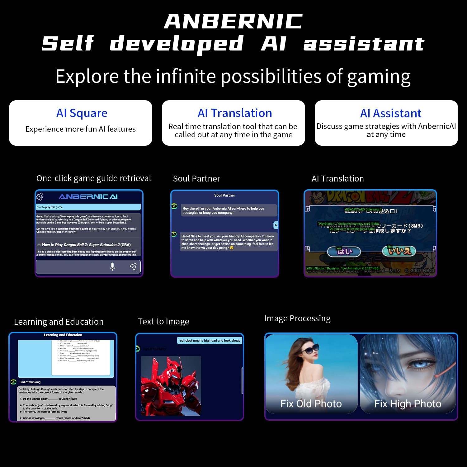 Anbernic RG Slide Handheld 4.7 LTPS Android 13 Black