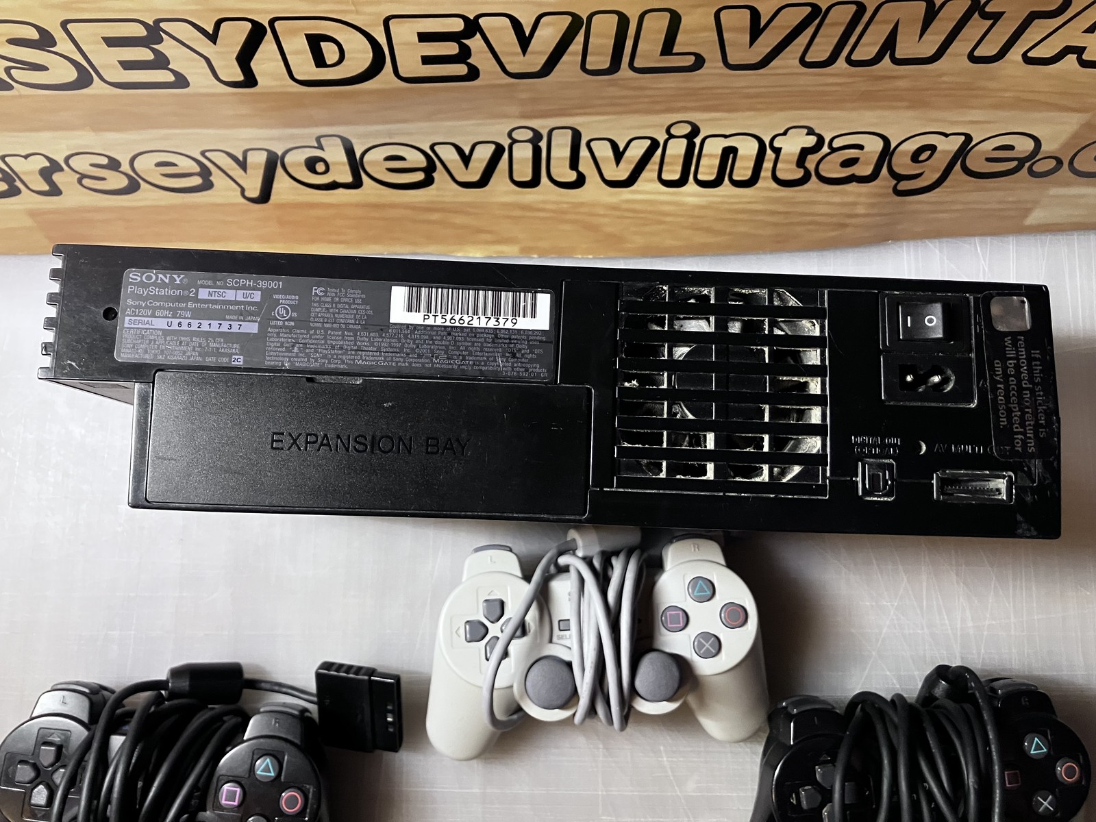 Vintage Sony PlayStation 2 Console SCPH-39001 For Parts Lot 4 Controllers Bundle