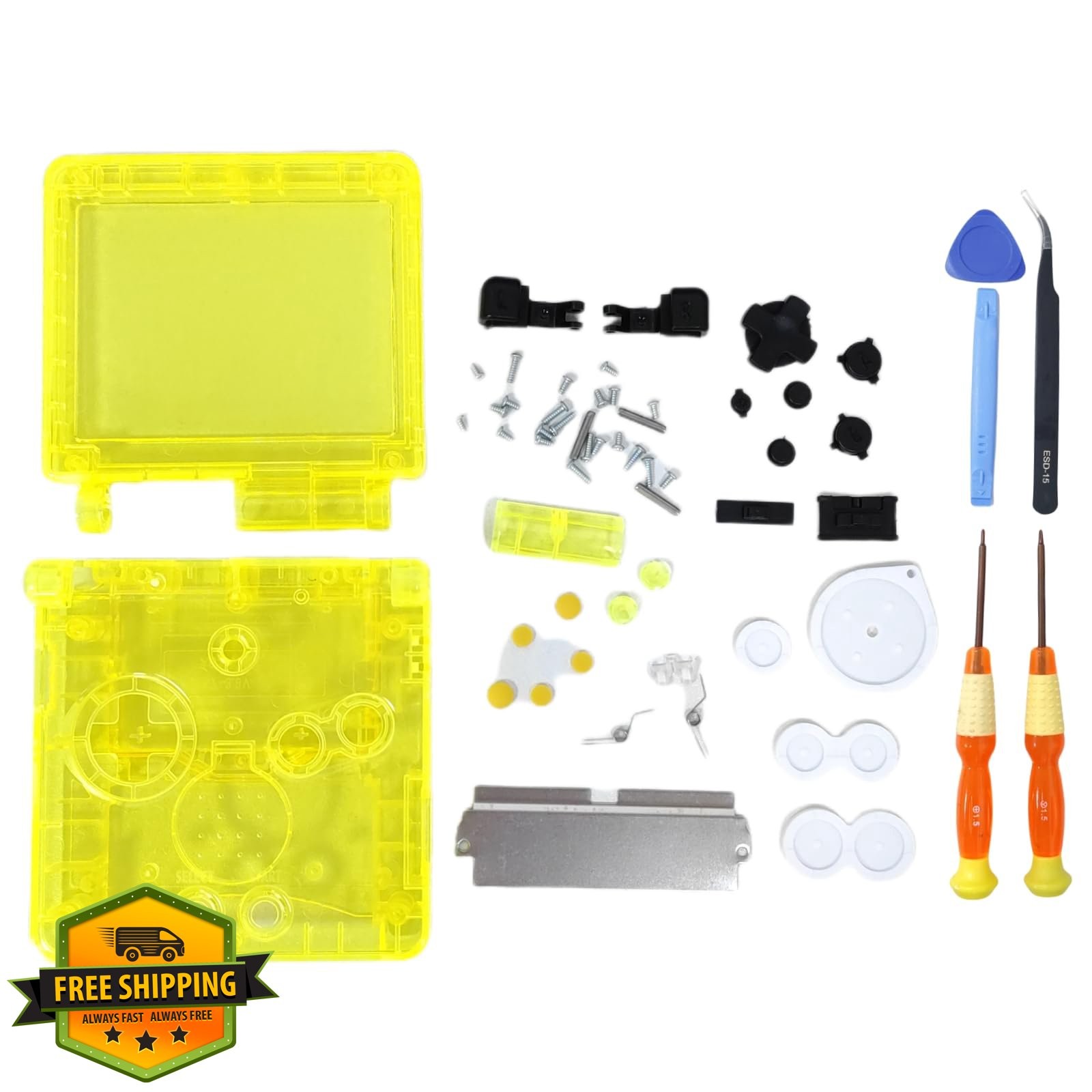 Hzxkqmil GBA SP Shell Clear Yellow