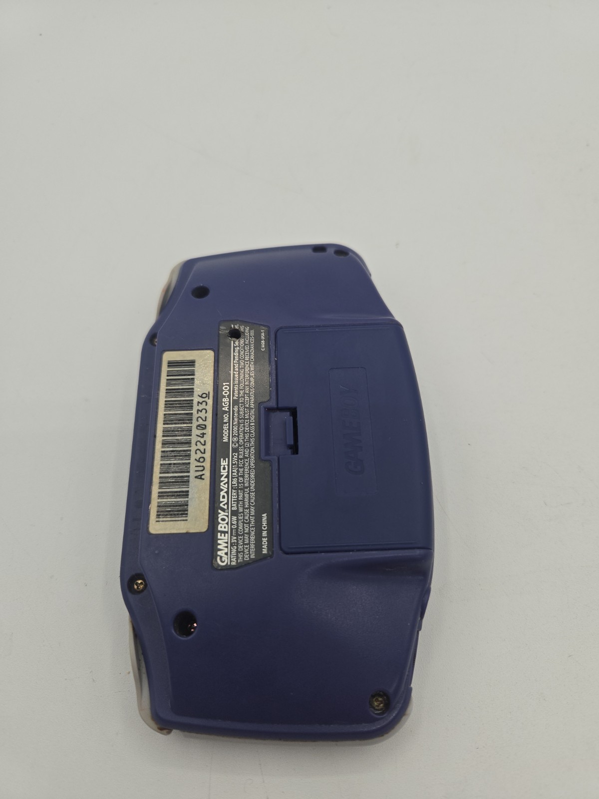 Nintendo Gameboy Advance AGB001 Cobalt Indigo Blue Handheld System Console GBA