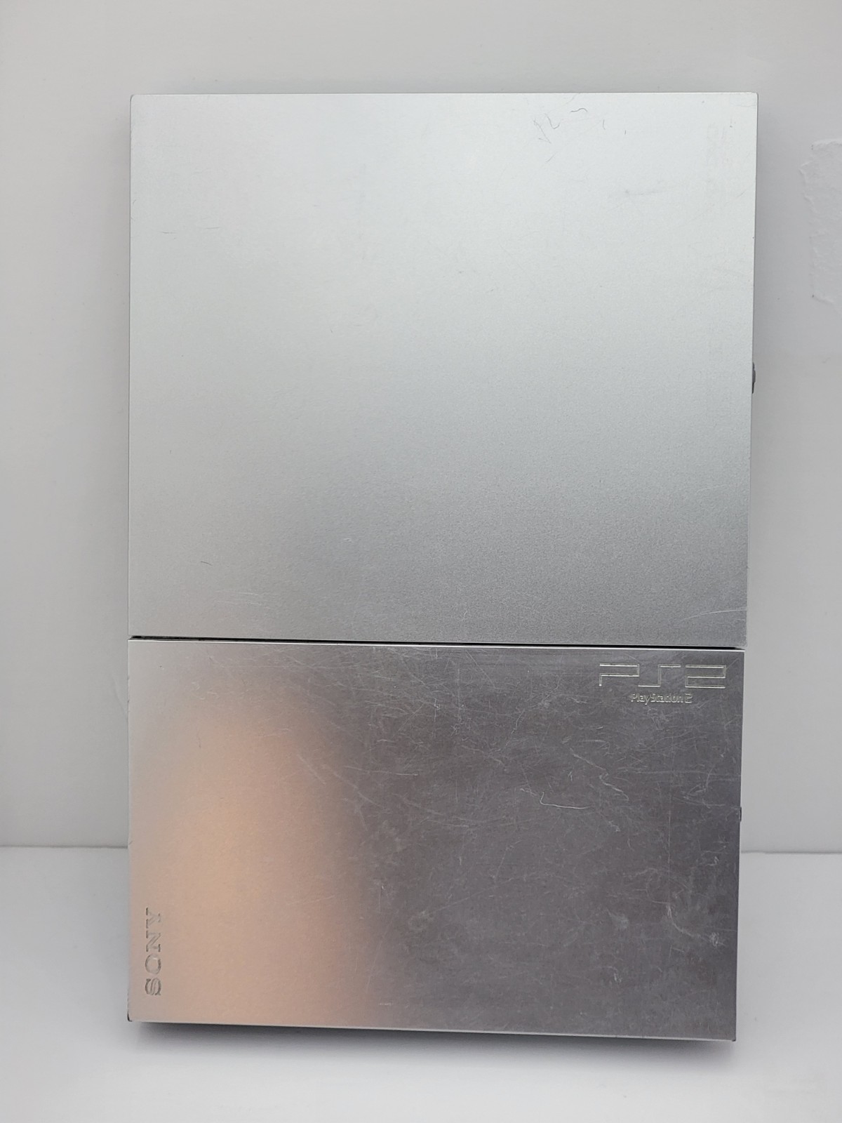 SONY PlayStation 2 PS2 Slim Silver SCPH-90001 w/ Silver OEM Controller Tested