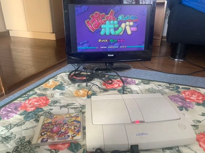NEC PC Engine Duo-R Console Set Tested Twin Tap HORI Pad Used KA352
