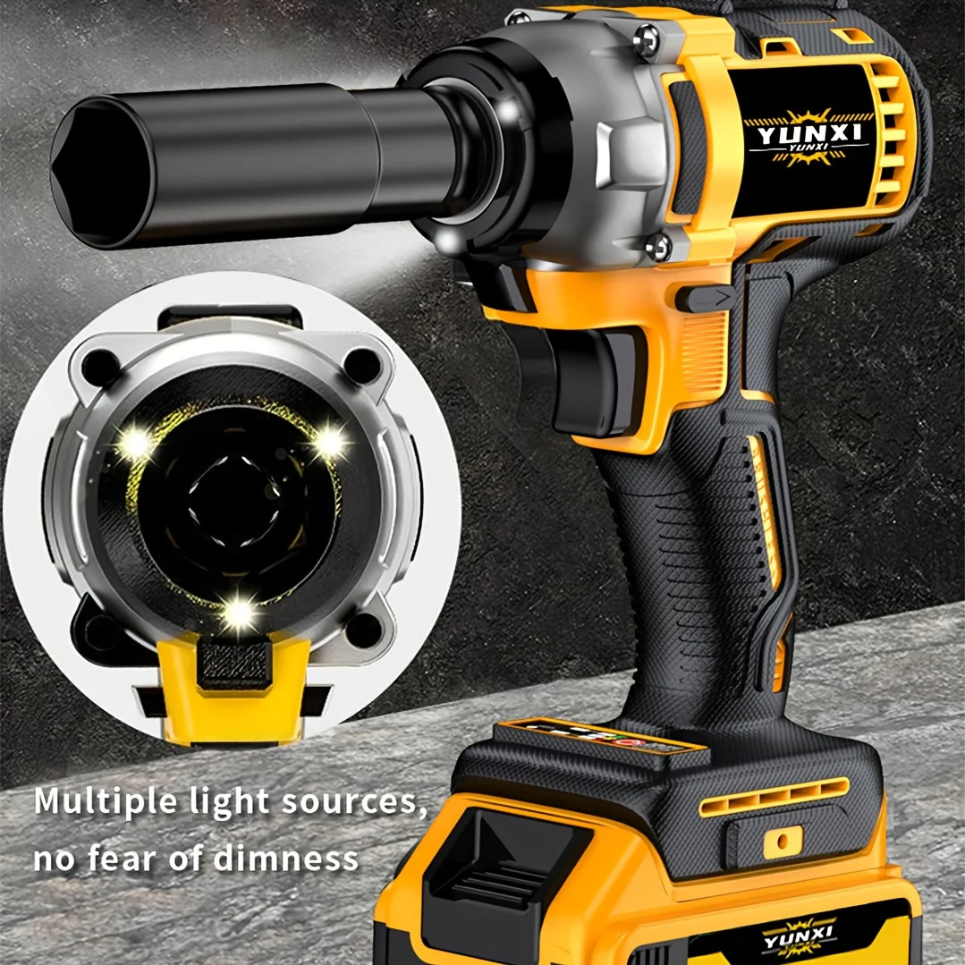 Llave de impacto inalámbrica de 21 V, llave de impacto de alto par, kit de herra