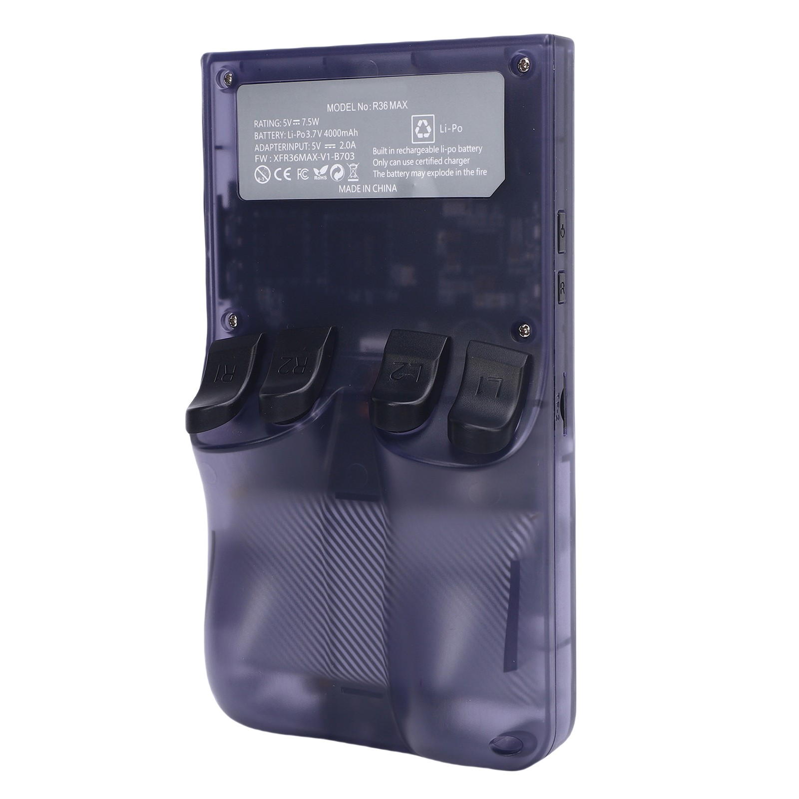 Portable Handheld Video Game Console Translucent Grey 4 Inch Screen 4000mAh