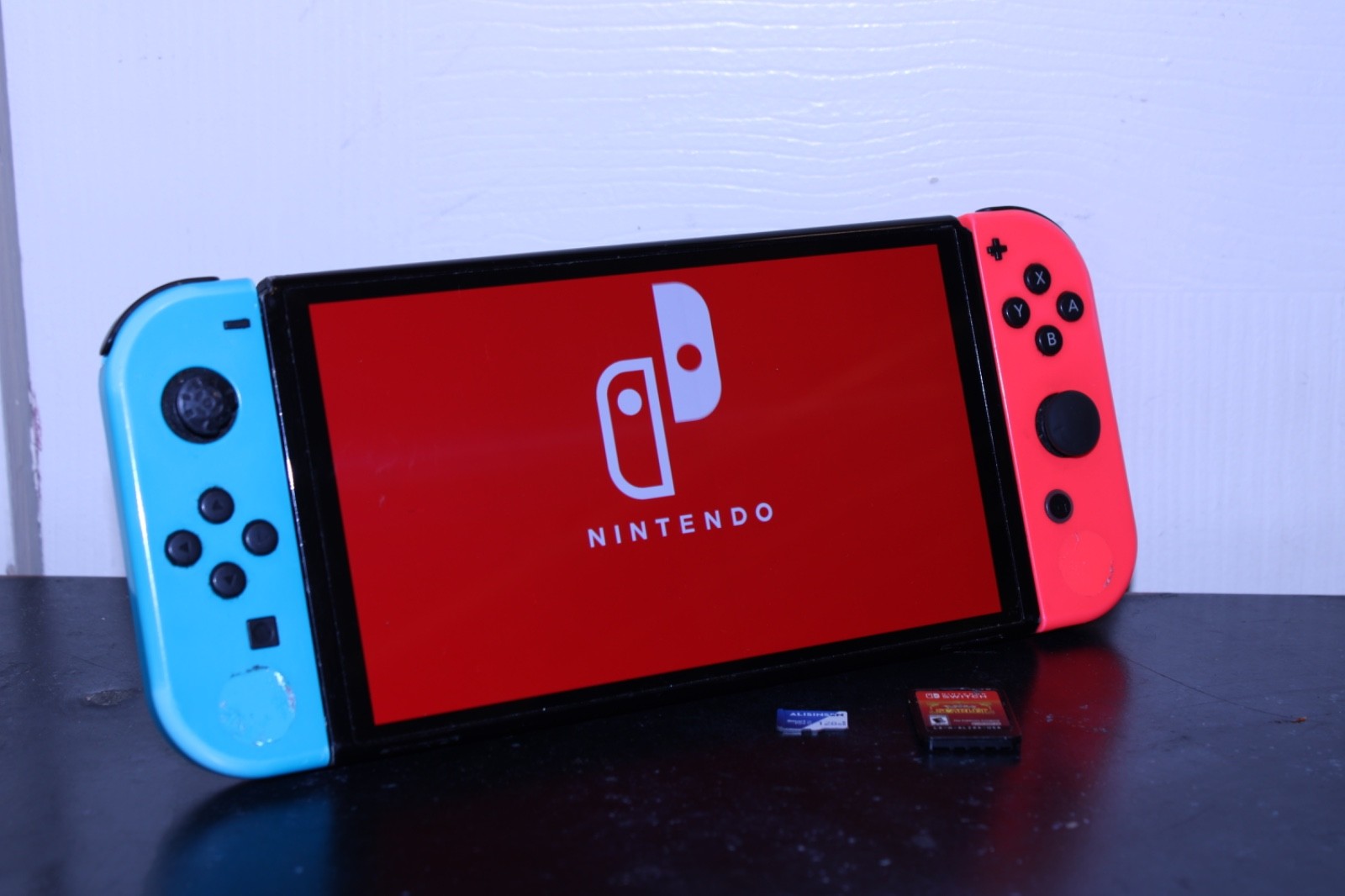 Nintendo Switch OLED Model 64GB – red Blue Handheld Console -W/ Extras