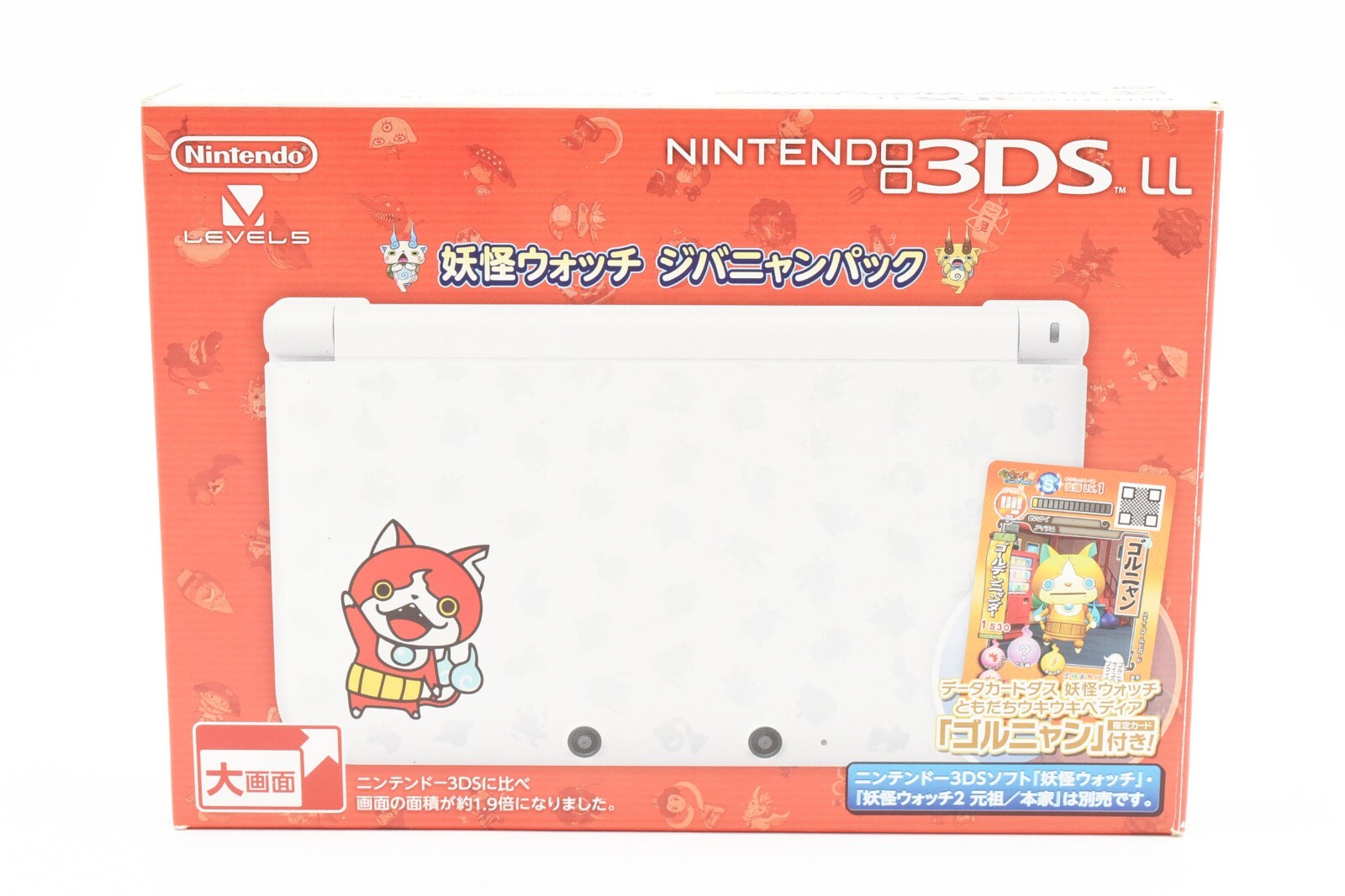 Nintendo 3DS XL LL Console Yo-kai Watch White w/Box Adapter Tested Japan Anime