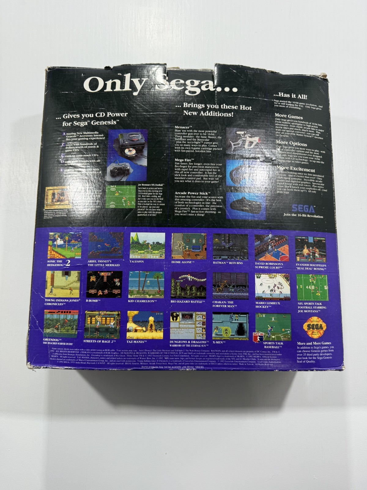 Original Sega Genesis Model 1 Console Sonic System Box Sonic 1&2 Tested Working