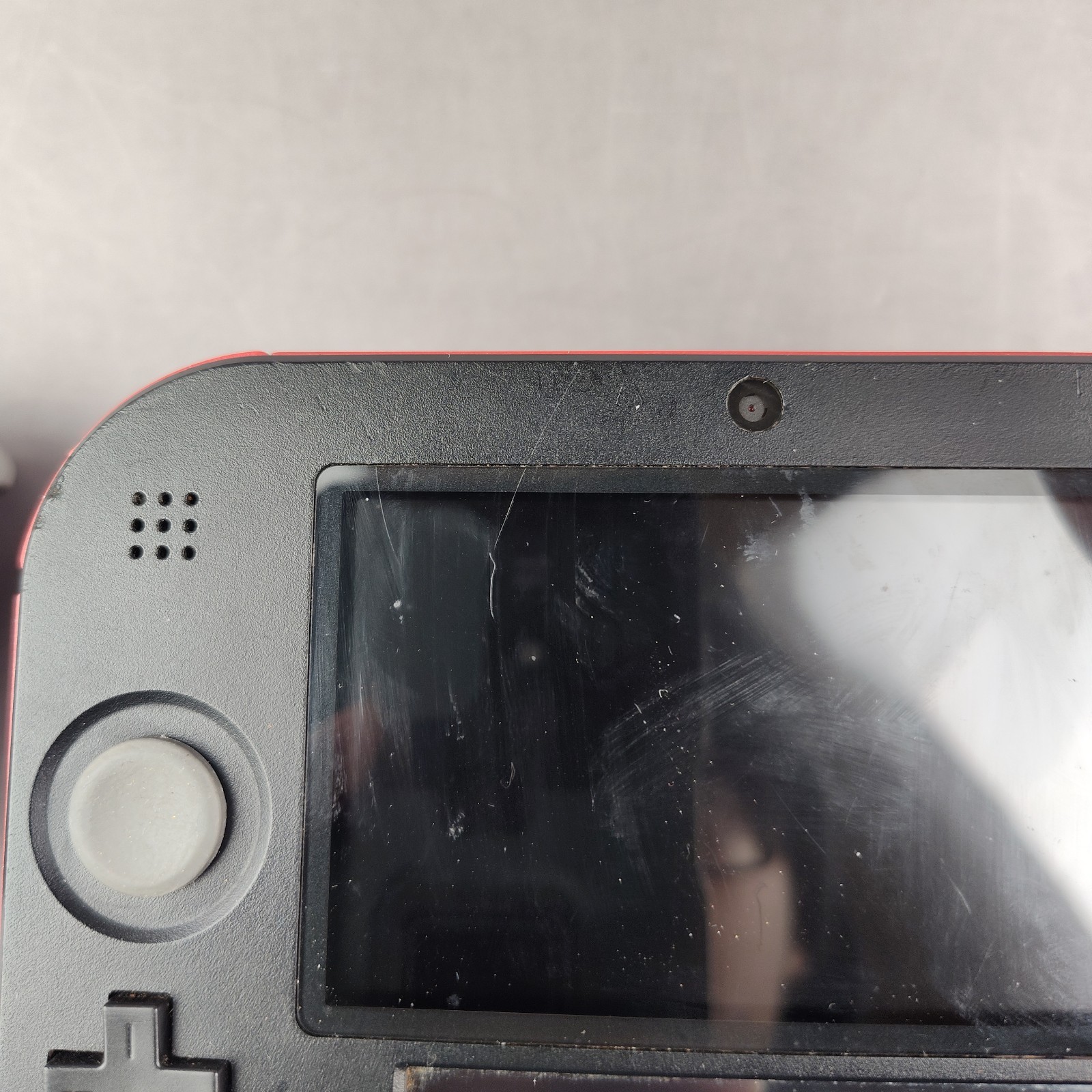 Nintendo 2DS Black/Red Handheld Console w/ Charger, Stylus, and 4 Games Tested