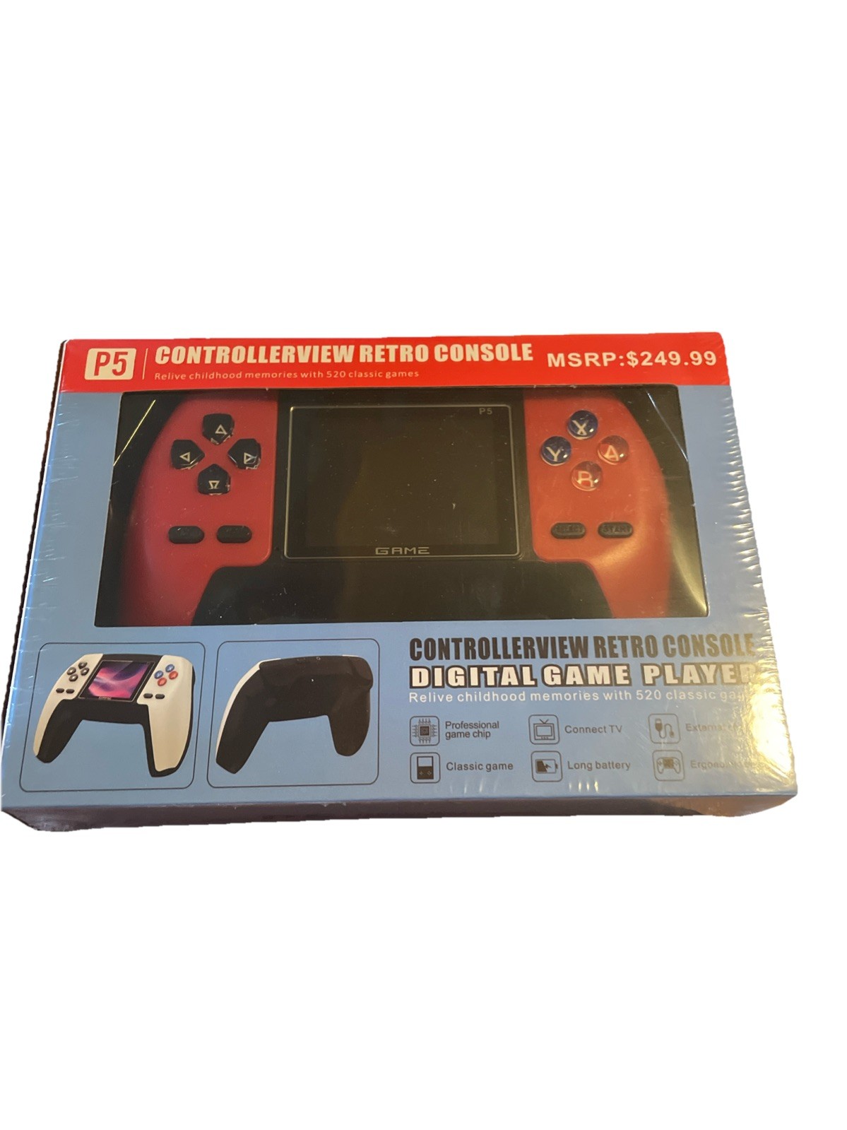 P5 Retro Console 520 Classic Handheld Game-red and black- NEW in box