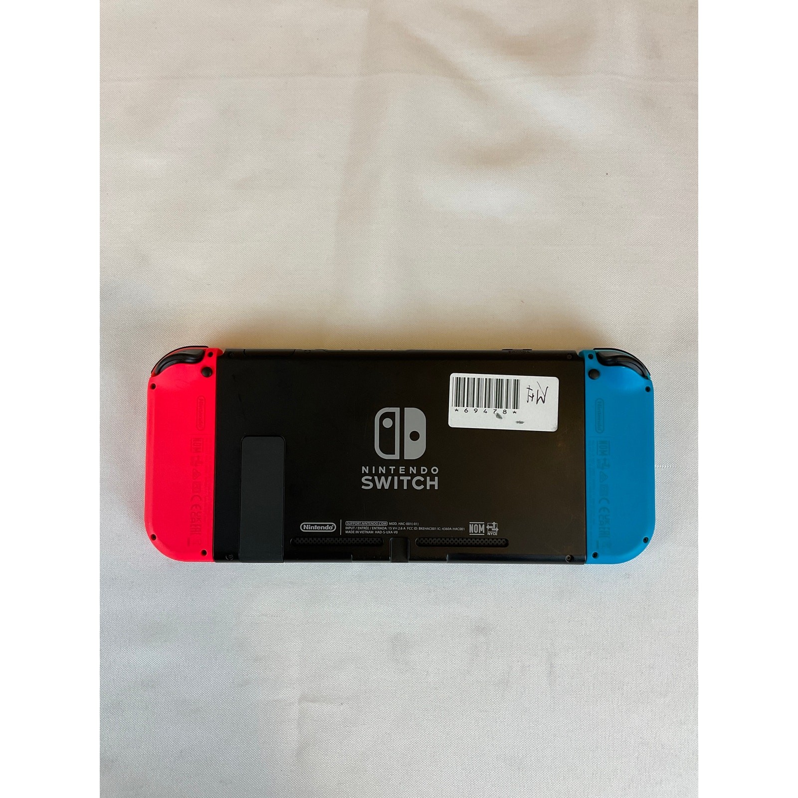 Nintendo Switch With Blue/Neon Red Joy Con Controllers, Bundle