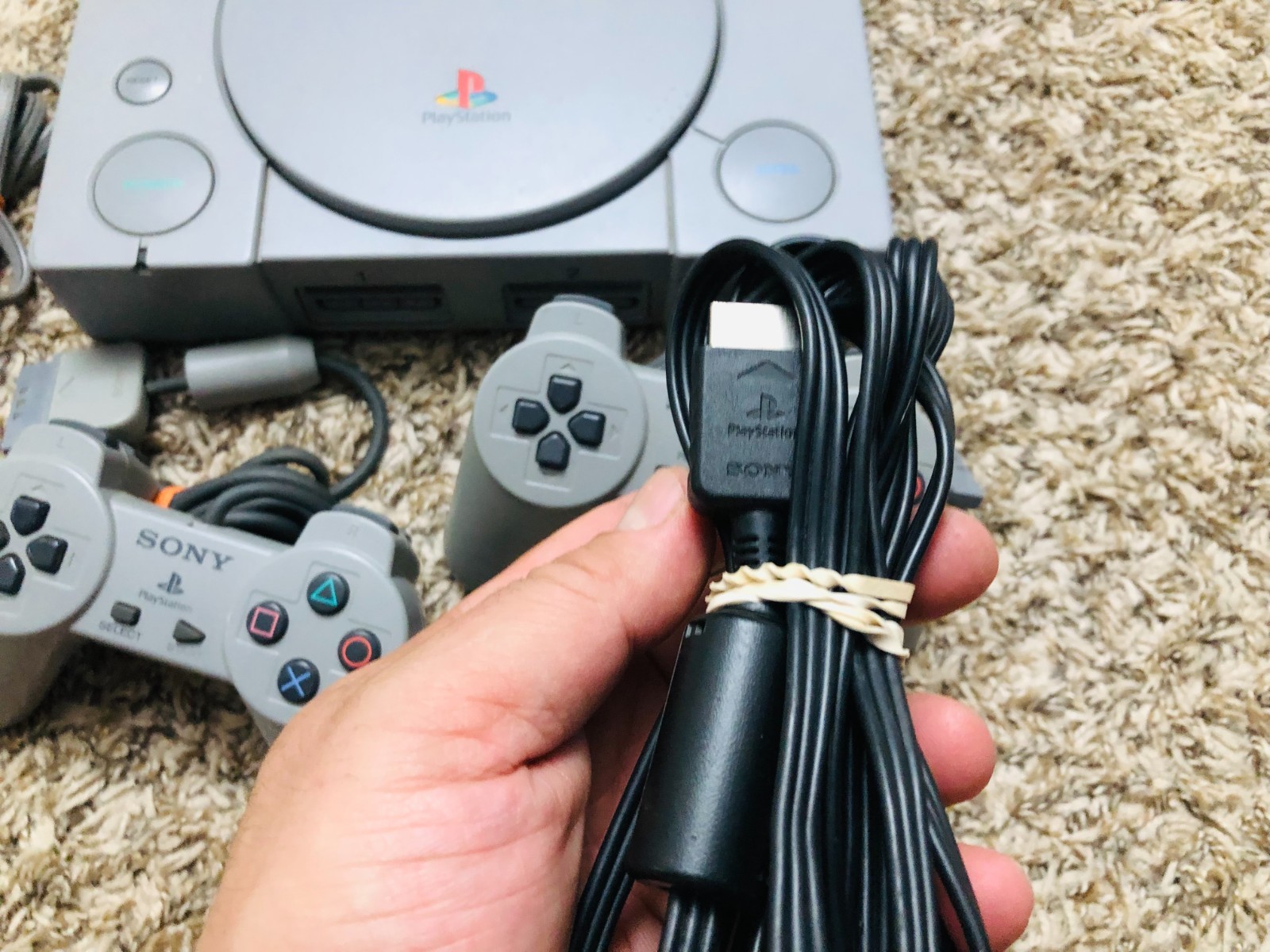 Sony PlayStation 1 Game Console – Gray w/ 2 OEM Controllers, Fully Tested 7