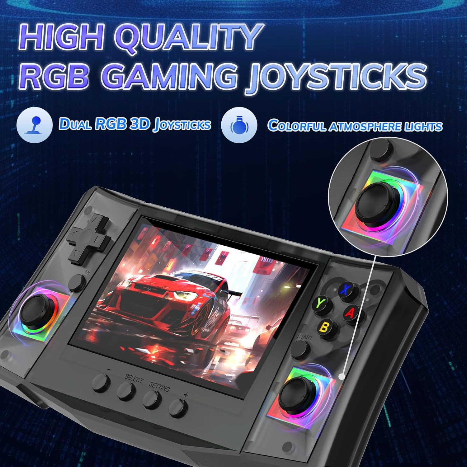 【50000 in 1】 R50 Ultra Handheld Game Console 4.5 Inch IPS Screen Mini Retro Cons