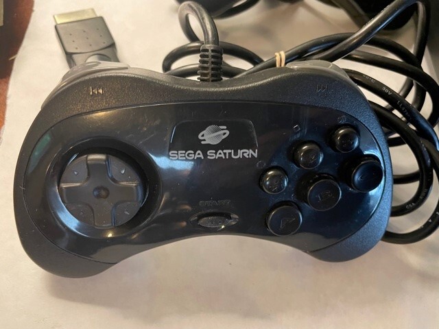 SEGA Saturn Black CONSOLE 2 CONTROLS POWER CORD, RF UNIT (AV) AUTHENTIC OEM