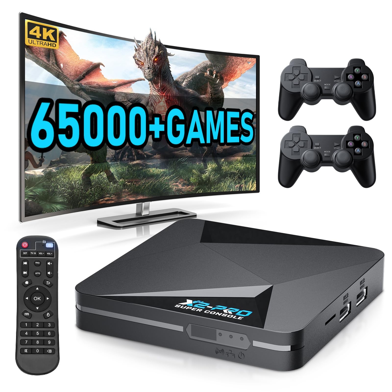 Kinhank Retro Game Console Super Console X2 Pro Built-in 65000+ Games, Video Gam