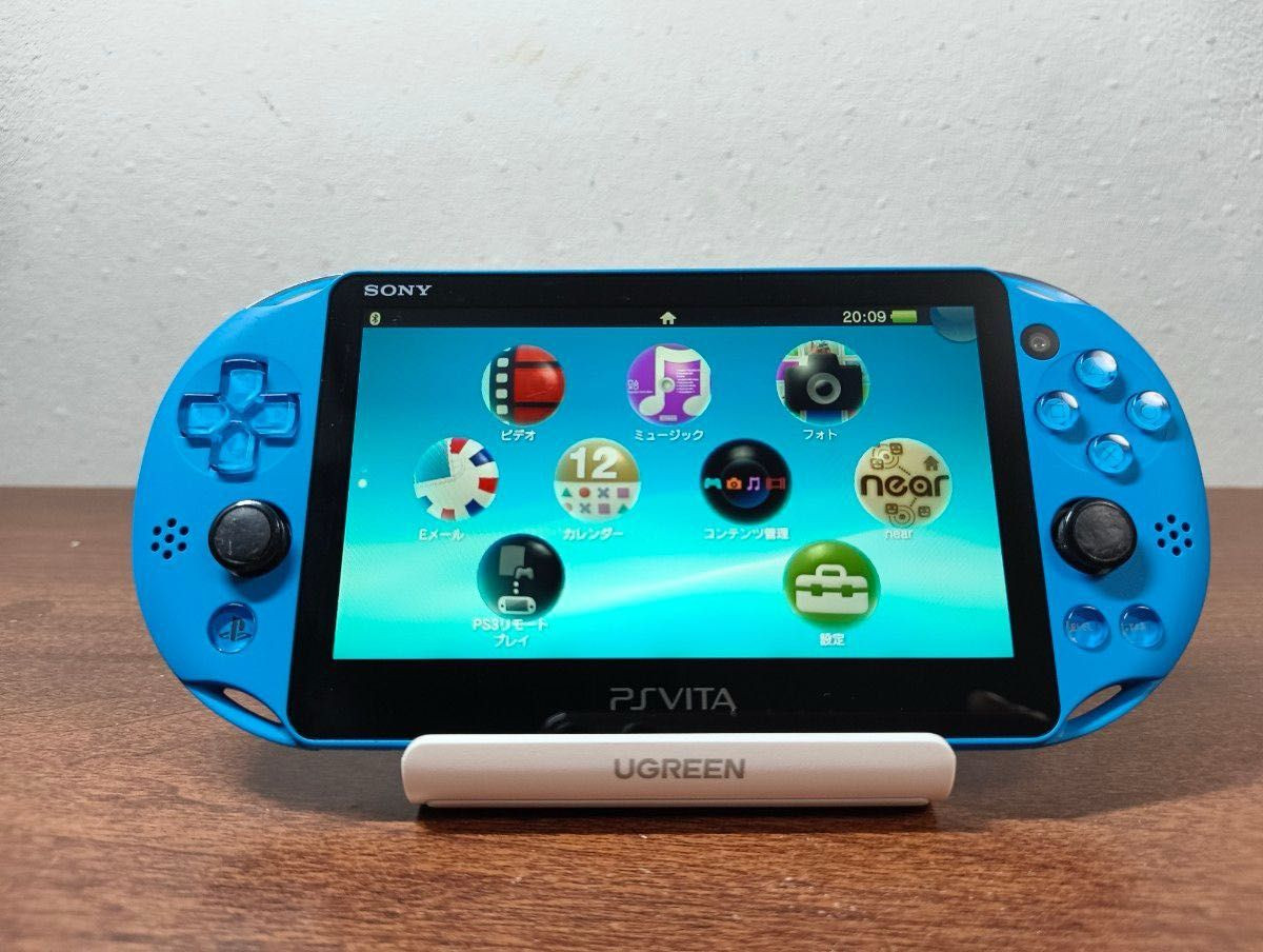 Sony PlayStation PS Vita Slim PCH-2000 Wi-Fi Console Aqua Blue w/ Charger & Box