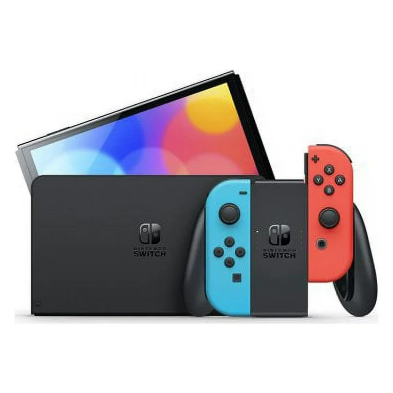 Nintendo Switch OLED Model with Neon Red & Neon Blue Joy-Con (US Version)