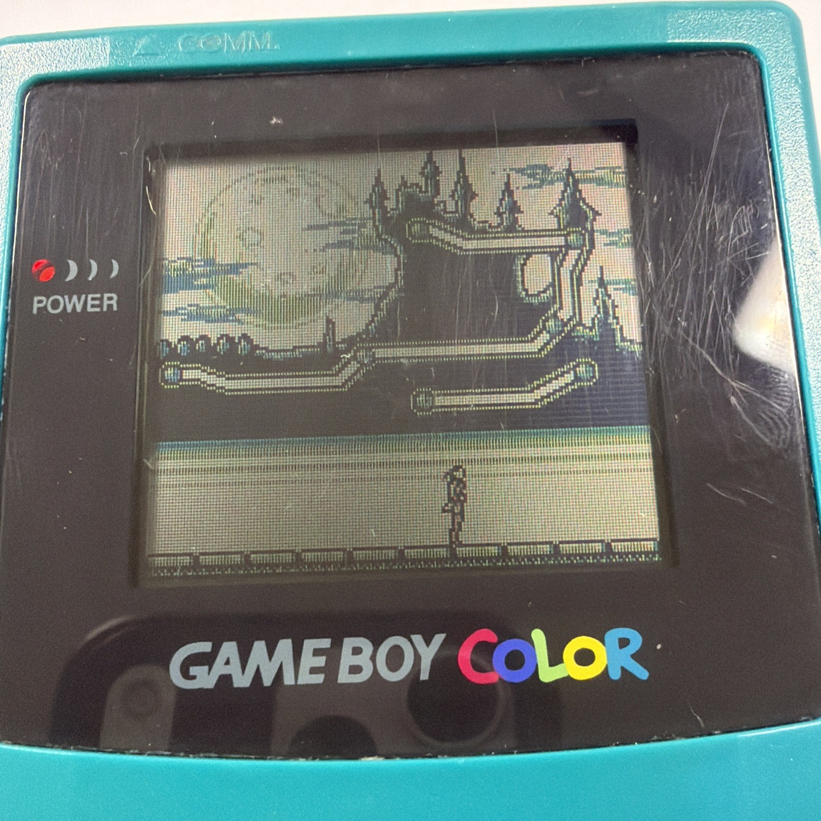 Nintendo Game Boy Color Handheld Console CGB-001 Teal Pac-Man & Bonus Game Works