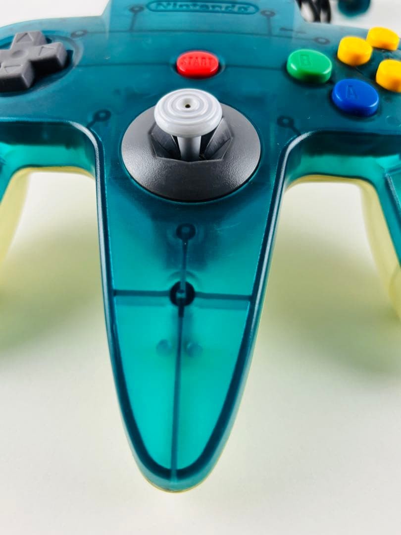 Nintendo 64 Clear Blue Console Set Tested Controller AV Power Adapter JP