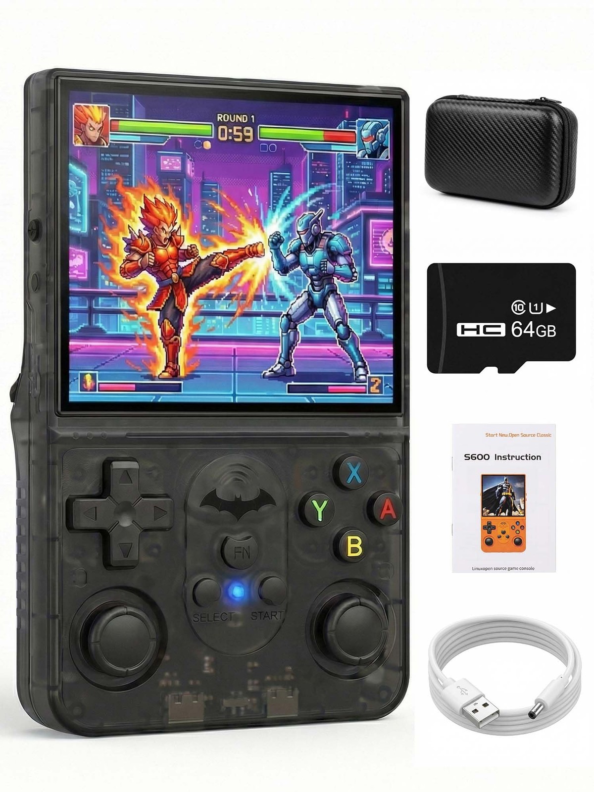 Retro Handheld Game Console, 4.0 Inch 720×720 IPS Screen 64GB Built-in 18,000…