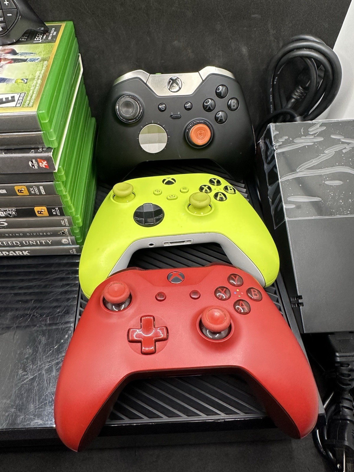 Xbox One 500GB Bundle 3 Controllers 10 Games Elite Controller Tested Working