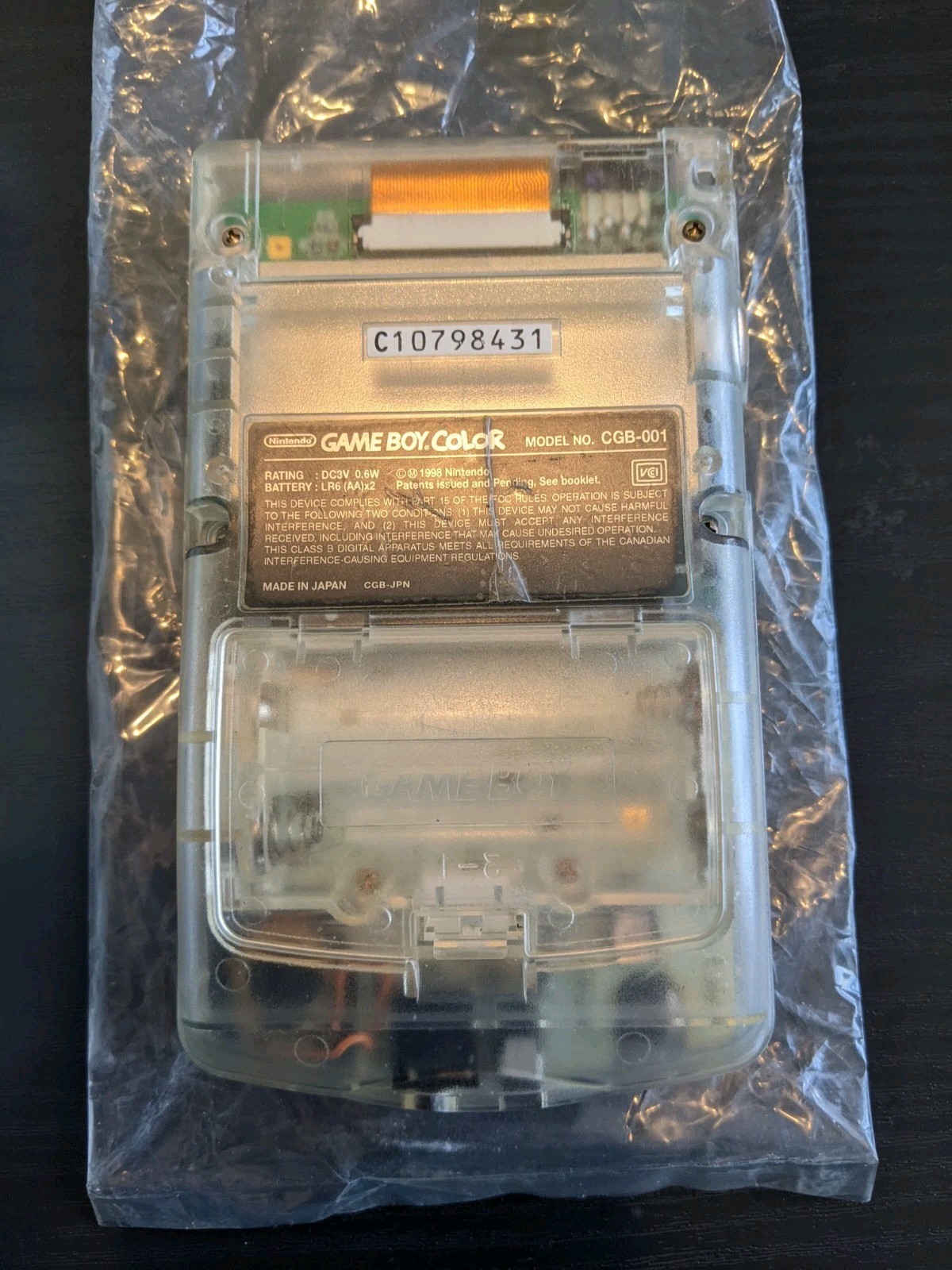 Nintendo Game Boy Color Clear With Japanese Box Recapped and Reconditioned