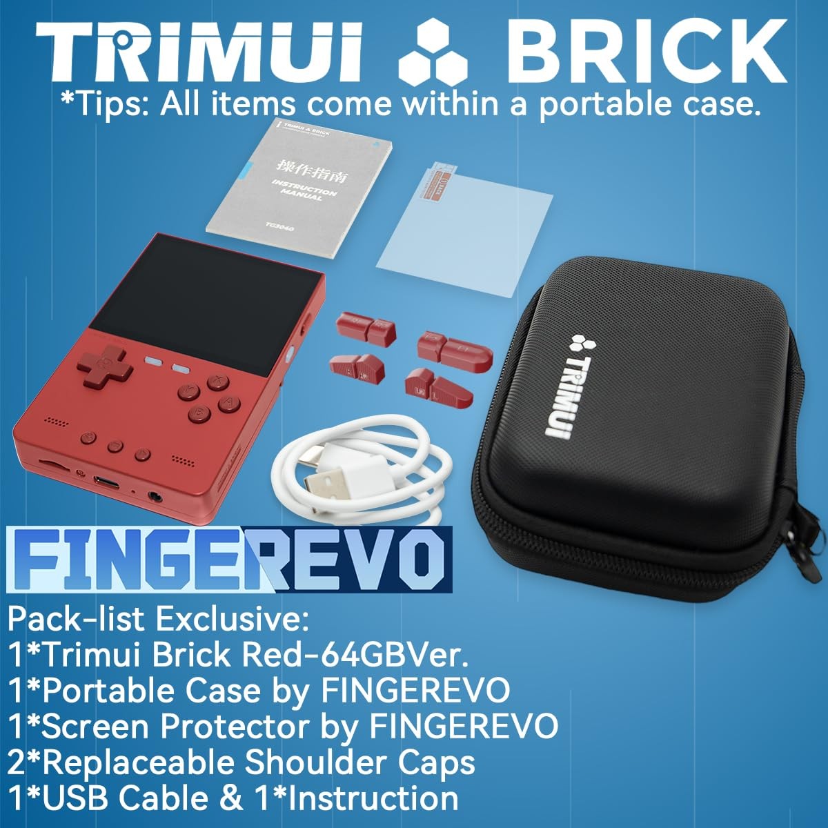 Trimui Brick Handheld Game Console 3.2-inch 1024 * 768 IPS Screen 3000mAh Tri…