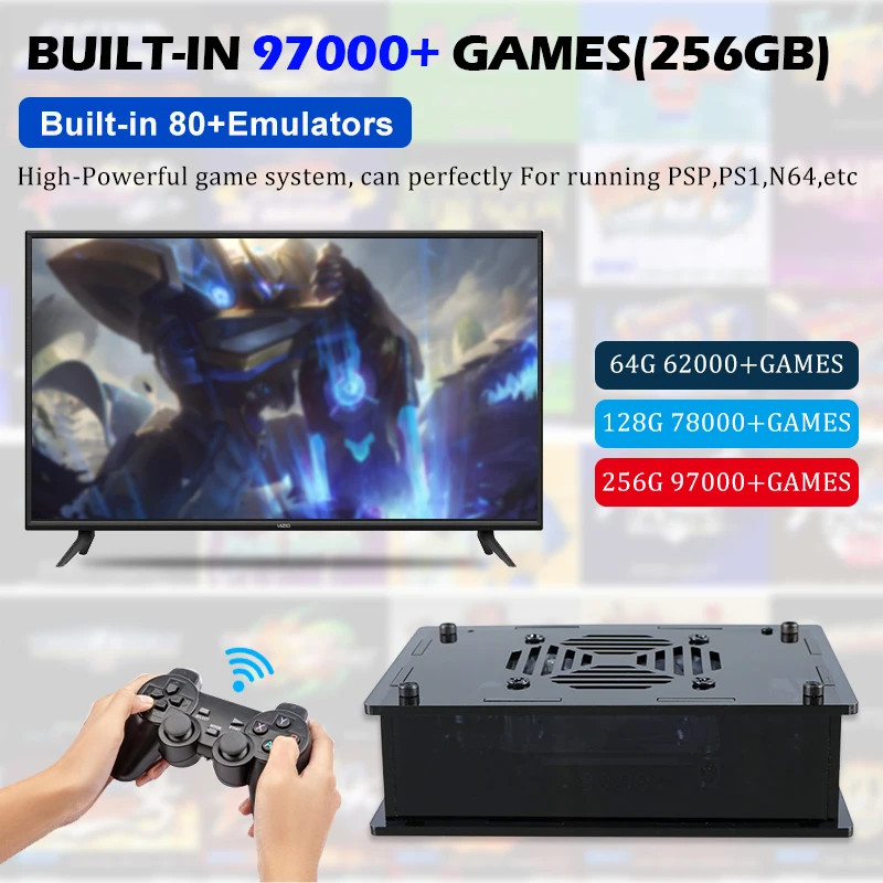 Video Game Console X MAX plus S905X4 Android 11 Emuelec4.6 Dual System for SS/PS