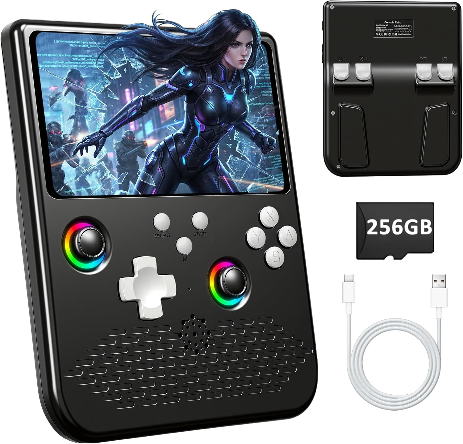 H5 Retro Gaming Console 5.0 IPS 40000 Games Black