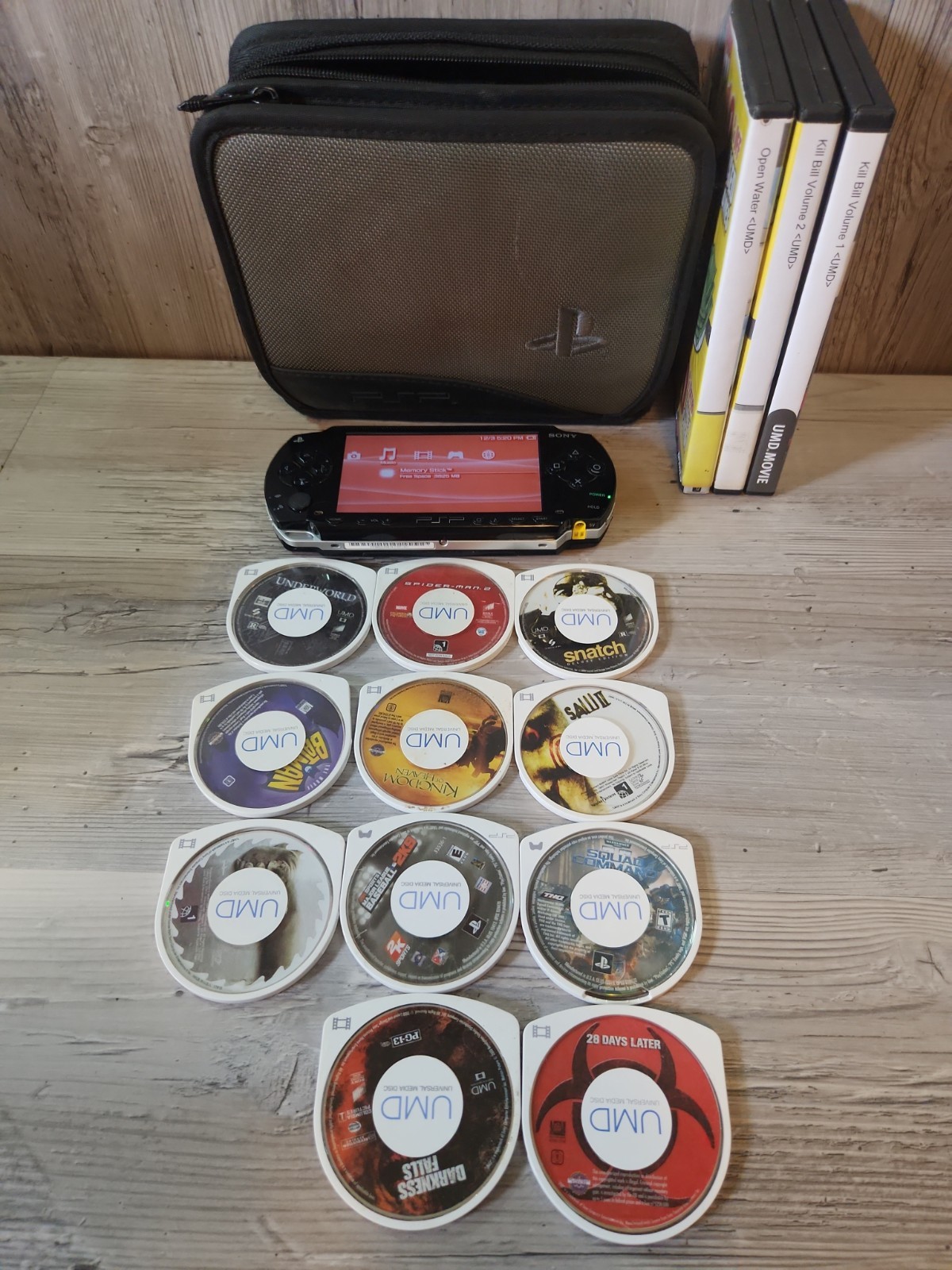 Sony PSP 1001 Handheld Console With Games Movies Cases Charger 4gb Memory