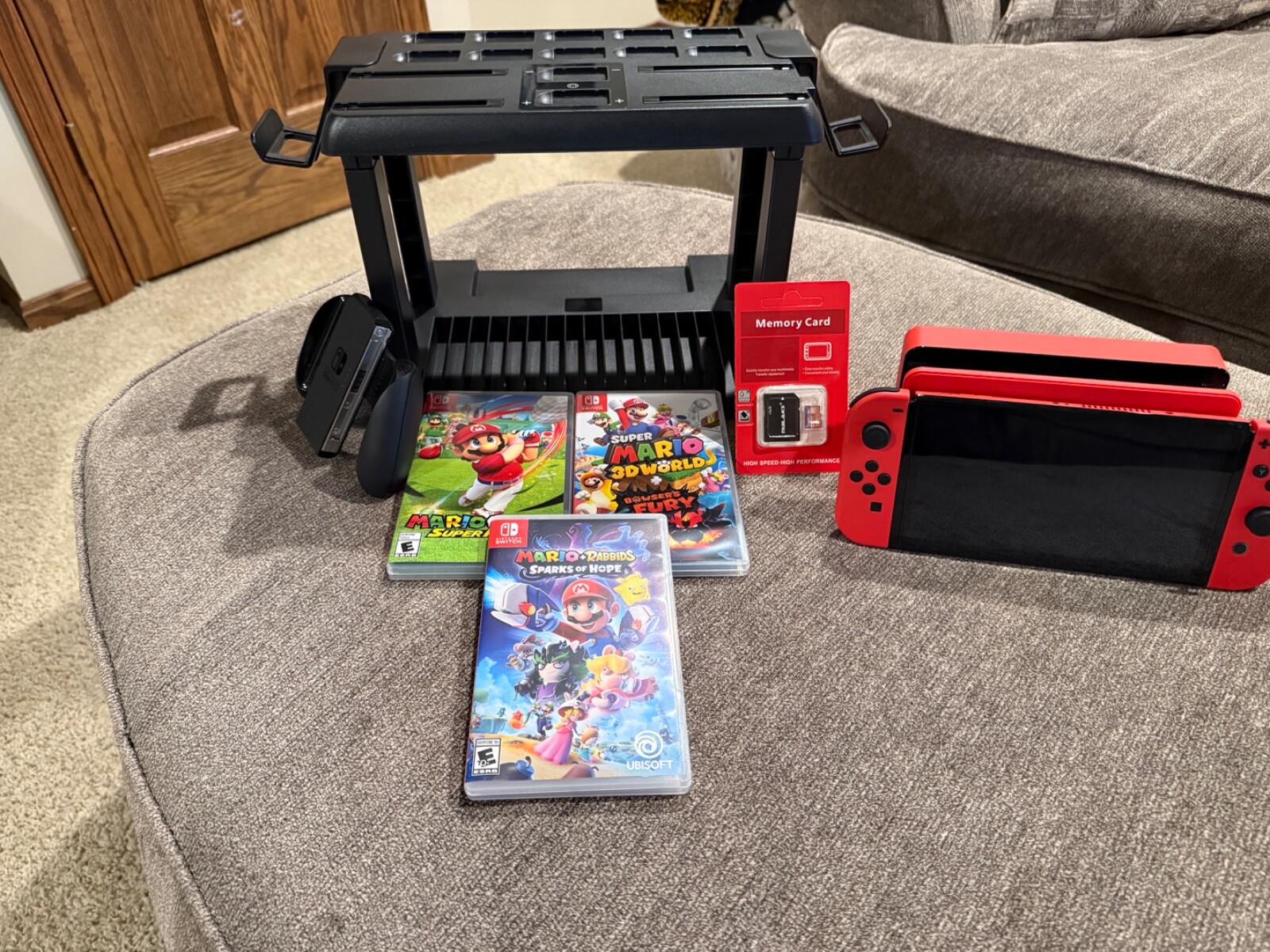Nintendo Switch (OLED Model) Mario Red Edition Console with extras!!